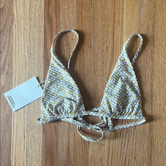Monday Swimwear Patterned Triangle Bikini Top NWT